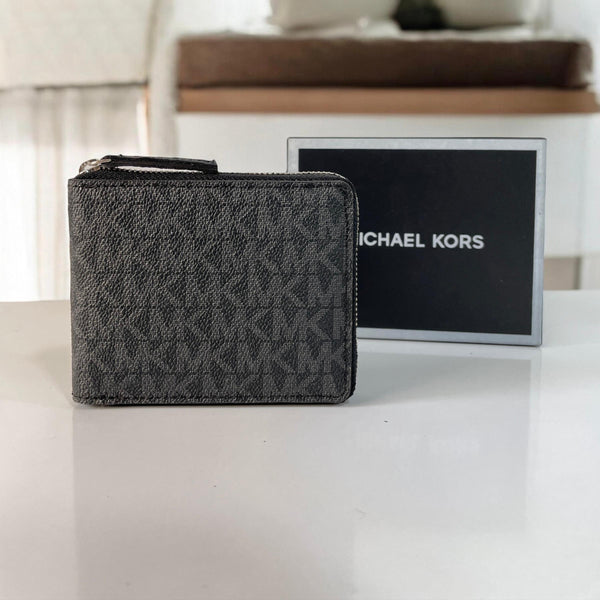 Imported Logo Zip Closure Wallet