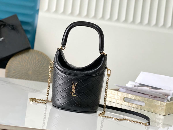 Premium  Black ‘Gaby’ Bucket Bag