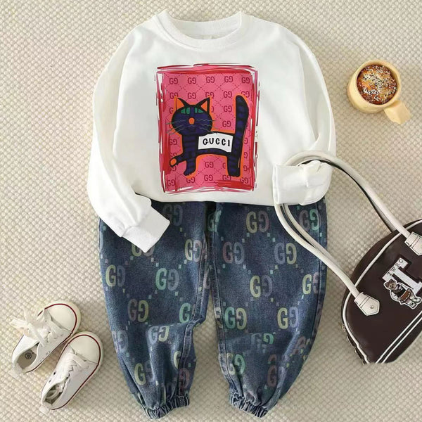 Premium  Cute Cat Printed Regular Fit Track set