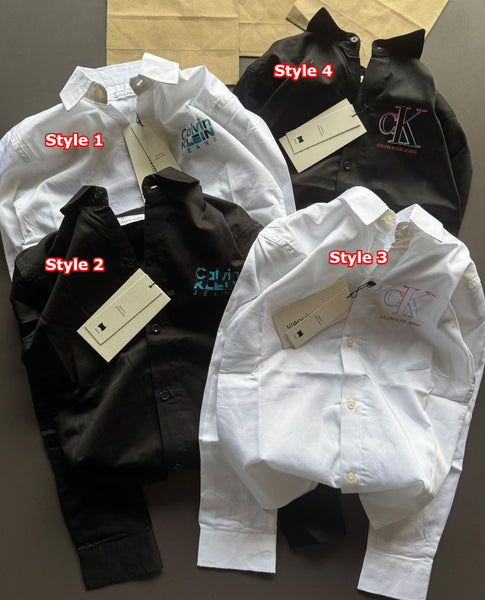 Kids  Premium Logo Shirts Classic Black & White Casual Collection