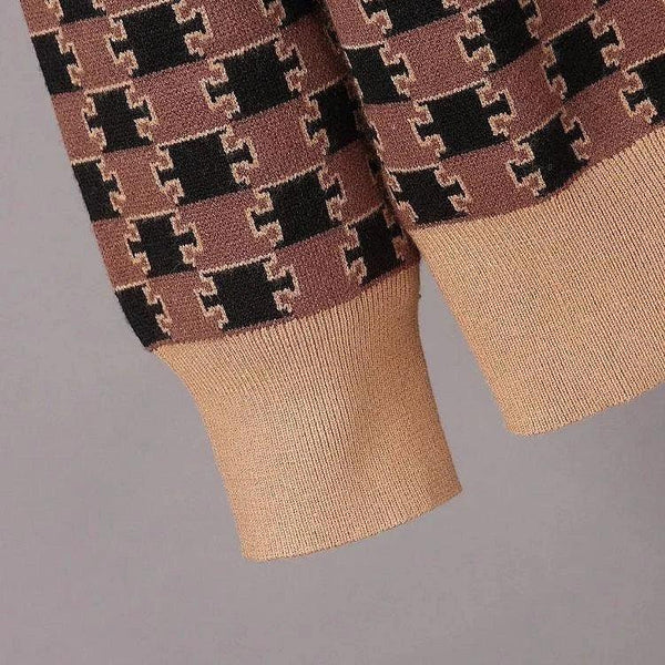 Imported Round Knit Logo Sweater