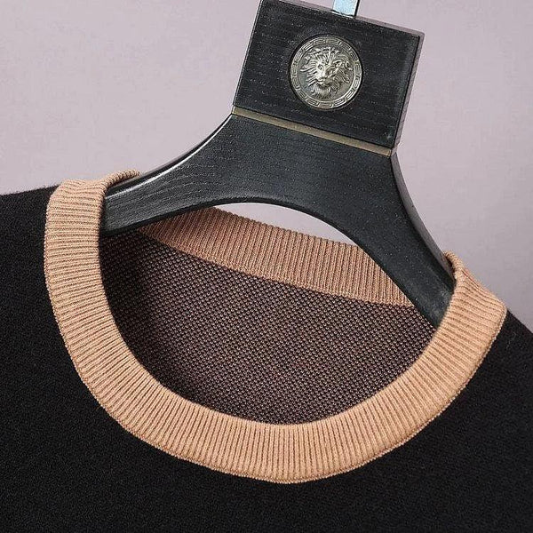 Imported Round Knit Logo Sweater