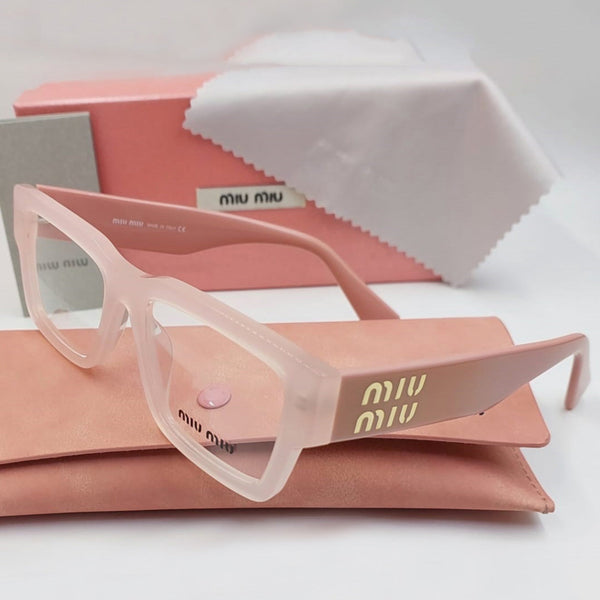 Oversized Pink Eyeglasses Feminine Style with Bold Logo Arms