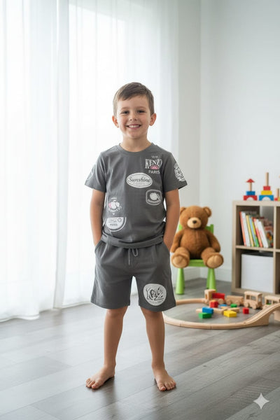 Premium Printed  Logo Coordinate  Kid Set