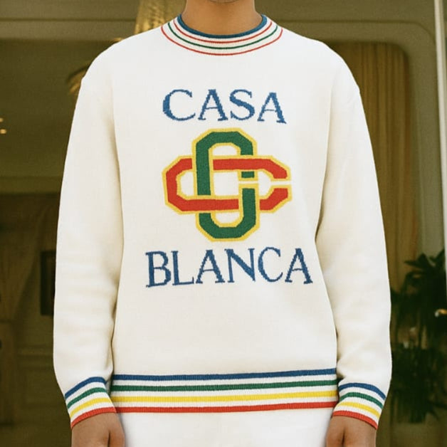 Imported Stacked Logo-Embroidered Sweatshirt
