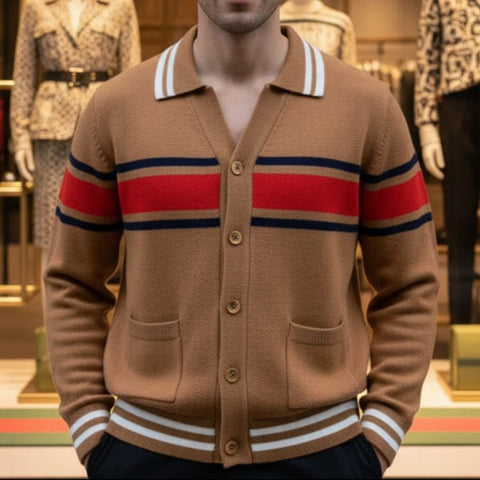 Luxury Imported Contrast Cardigan