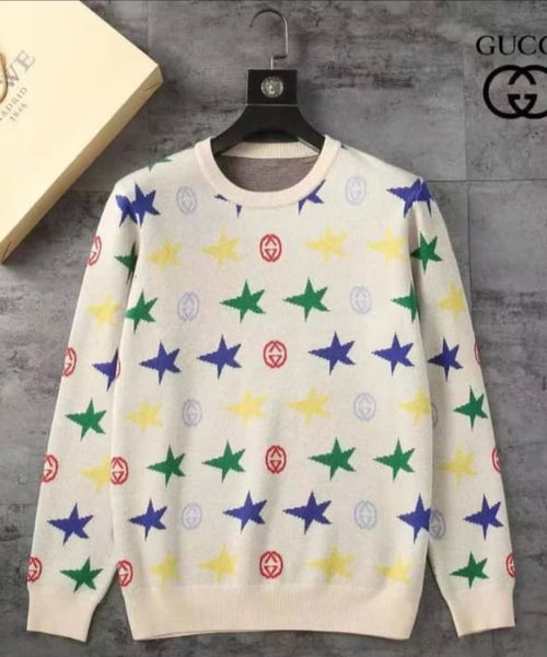 Branded Multicolor Star & GG Logo Wool Pullover