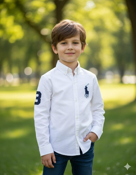 Premium Big Pony Kids' Full-Sleeve Shirts  Classic Iconic Style for Boys