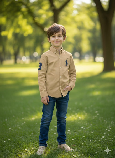 Premium Big Pony Kids' Full-Sleeve Shirts  Classic Iconic Style for Boys