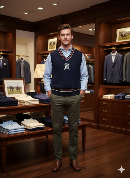 Men Classic Cable Knit Sleeveless Sweater