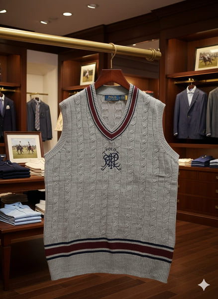 Men Classic Cable Knit Sleeveless Sweater