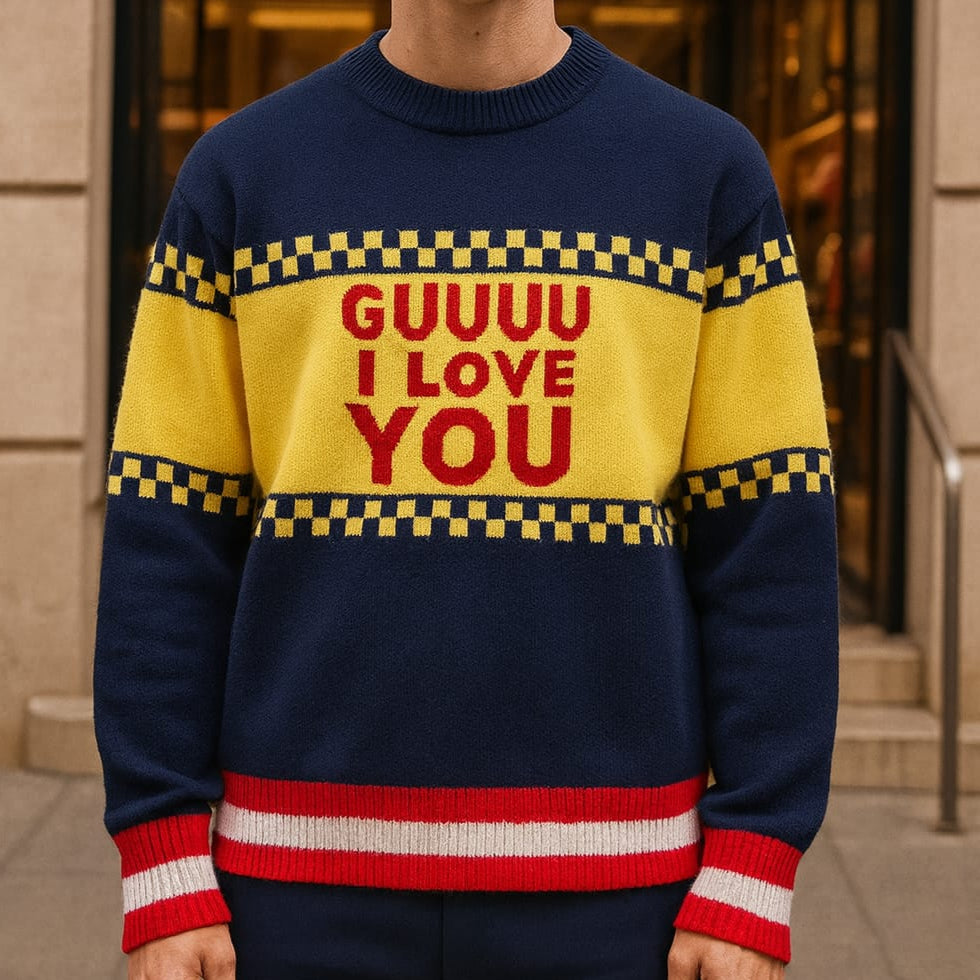 Premium Wool Jumper With Intarsia