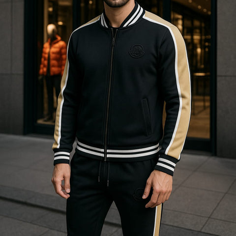 Branded  Patched Logo  Stripe Pattern Track-Set