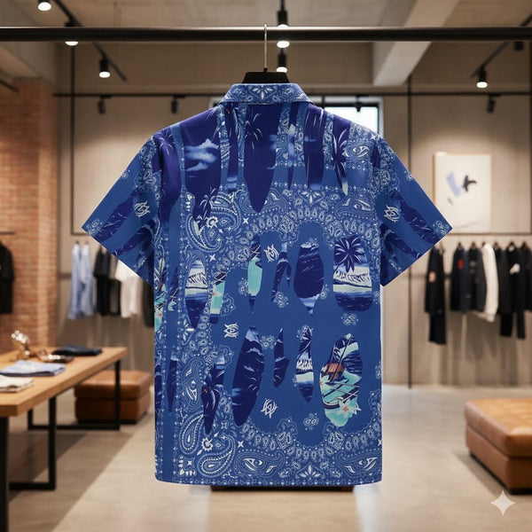 Branded Bandana-Print  Drop Shoulder Shirt