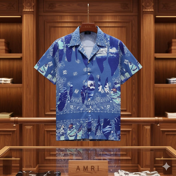 Branded Bandana-Print  Drop Shoulder Shirt