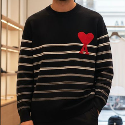 Branded Striped Coeur Pullover