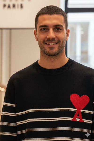 Branded Striped Coeur Pullover