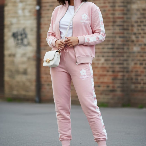 Premium  Floral Trim Track Set Lower and jacket For Women