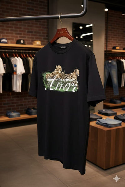 Cheetah Logo-Print  Branded  Oversized T-shirt