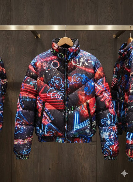 Luxury Motif-Print Reversible Jacket