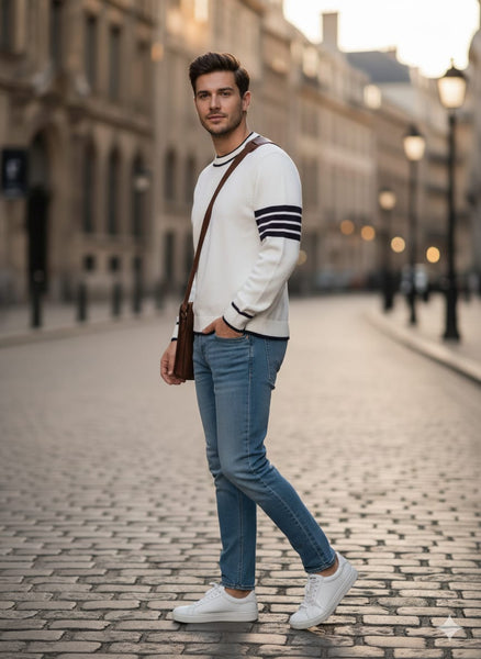 Imported & Elegant  Men Crew Neck Pullover