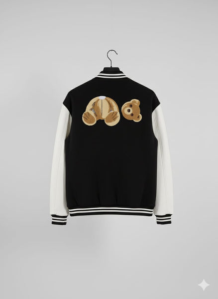 Premium Black & White Varsity Jacket – Street Luxe Edition