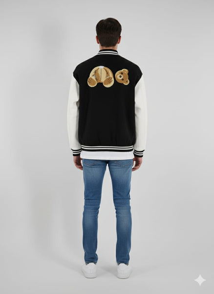 Premium Black & White Varsity Jacket – Street Luxe Edition