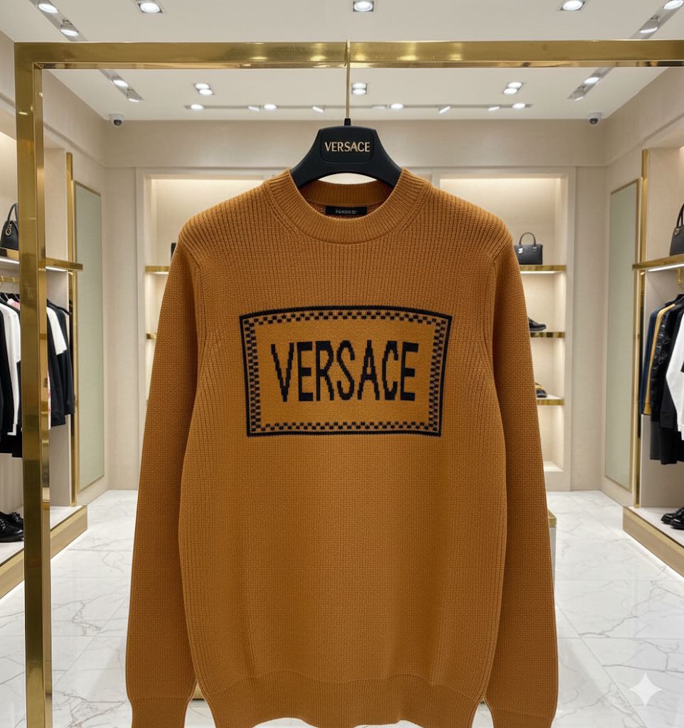 Premium Men's Logo Crew Knit  Pullover