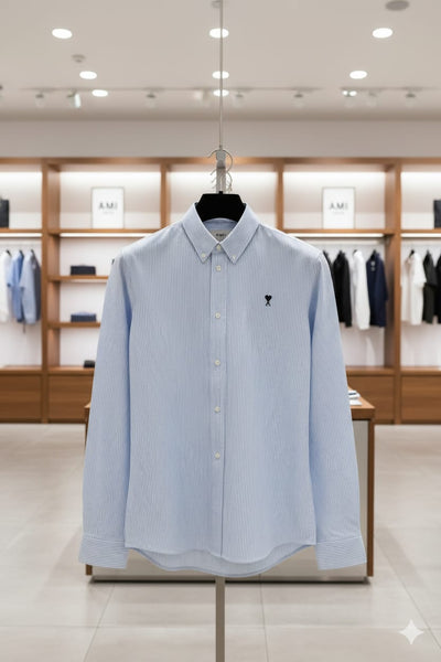 Branded  Button-Down Shirt in Striped