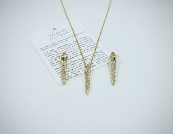 Premium Serpenti-Inspired Gold Necklace & Earrings Set