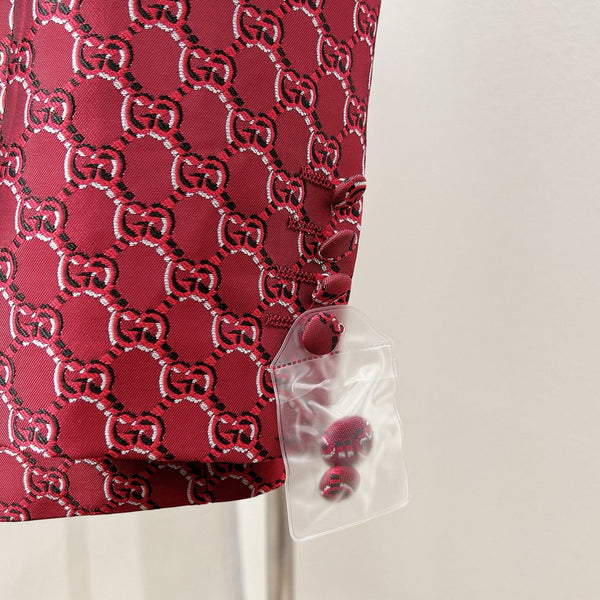 Burgundy Monogram Jacquard Blazer