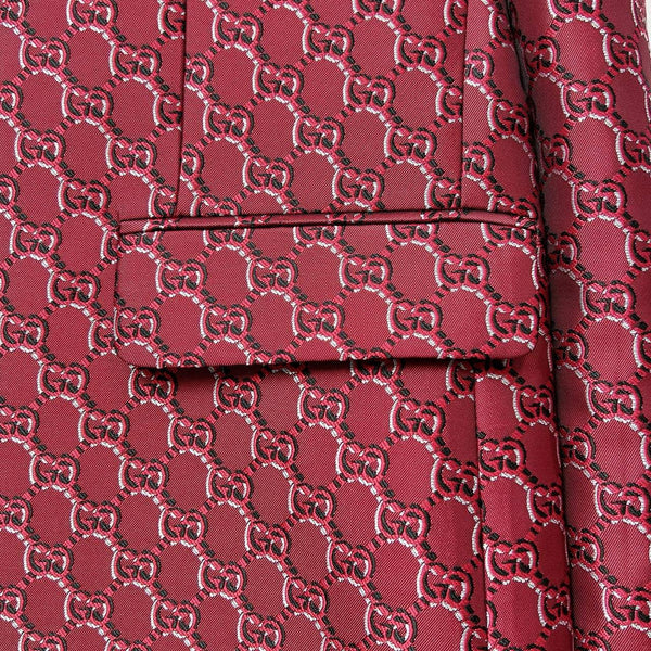 Burgundy Monogram Jacquard Blazer