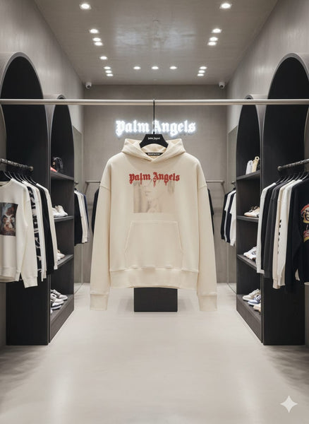 Men Premium Beige Portrait Pencil Hoodie