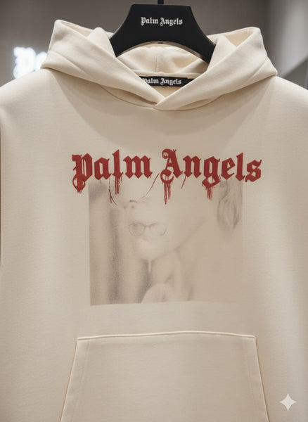 Men Premium Beige Portrait Pencil Hoodie