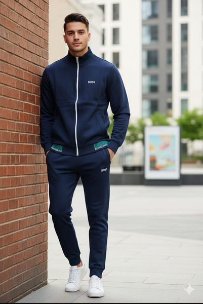 Luxury Brand Signature Track set with Contrast Zip Detail