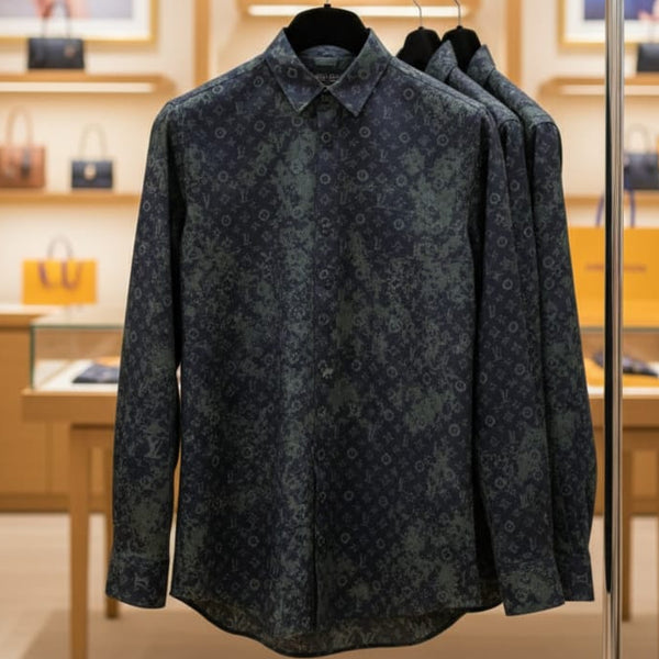 Fashionable All-Over Logo Pattern Shirt For Men