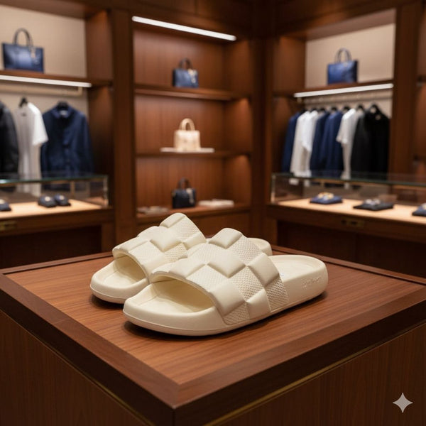 Imported Mule Maxi White Damier Sandals