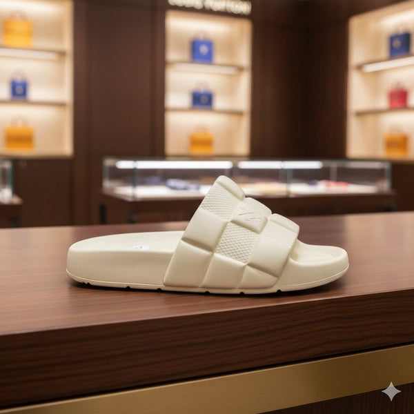 Imported Mule Maxi White Damier Sandals