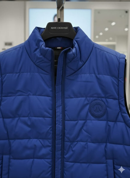 Women’s Blue Quilted Sleeveless Jacket Lightweight & Stylish Layer