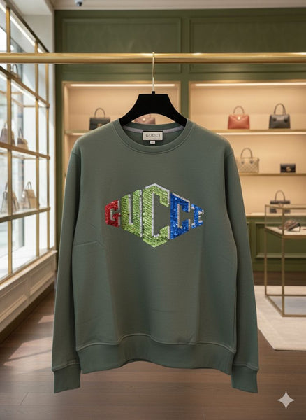 Men’s Green Logo Sweatshirt Premium Casual Style