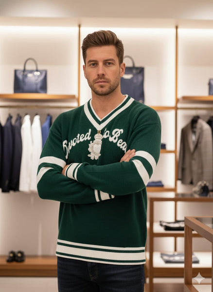 Brand  Slogan-Embroidered Virgin Wool Jumper