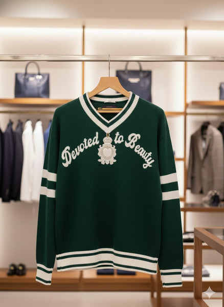 Brand  Slogan-Embroidered Virgin Wool Jumper