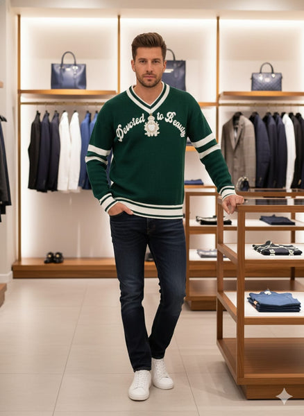 Brand  Slogan-Embroidered Virgin Wool Jumper