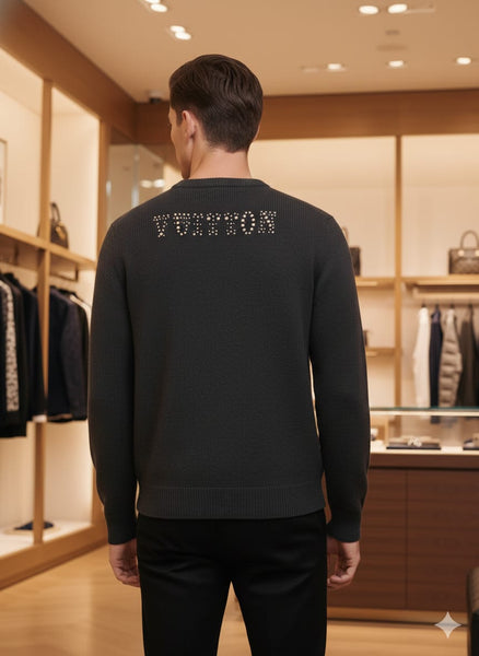 Embellished Long-Sleeved Merino Wool Crewneck