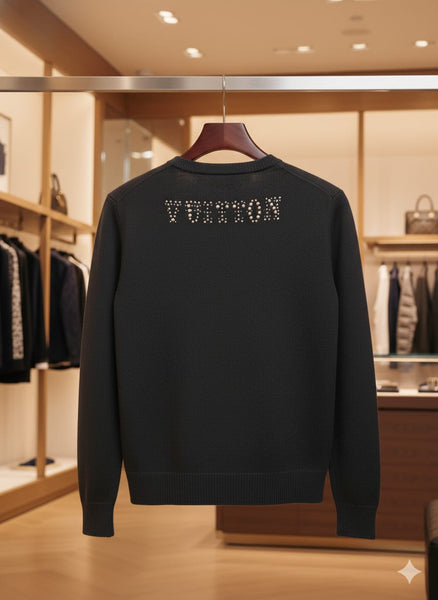 Embellished Long-Sleeved Merino Wool Crewneck