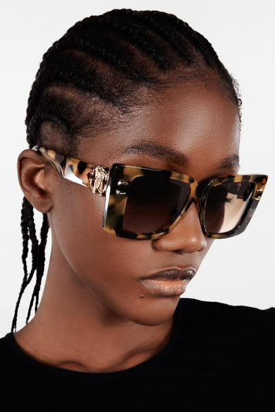 Premium  Square Sunglasses with Gold Accent
