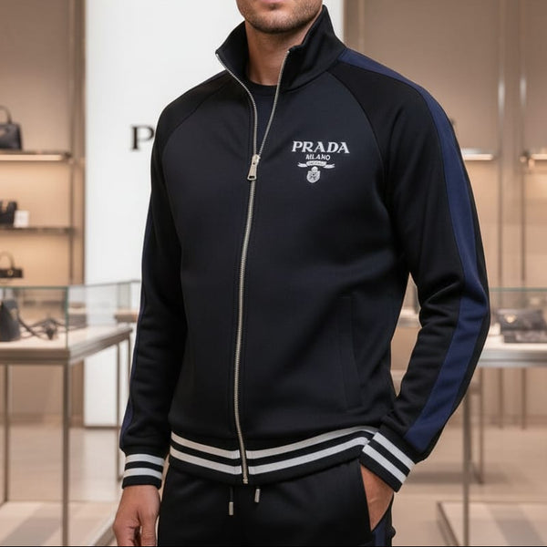 Men’s Luxury Black Tracksuit with Initial Logo