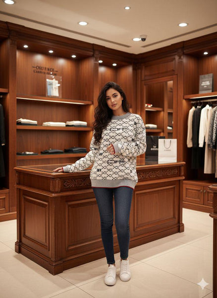 Premium Designer Knit Sweater For Woman