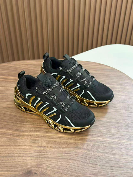 Luxury Black & Gold Men’s Sneakers Bold Designer Sports Shoes
