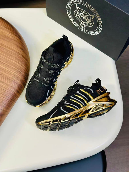 Luxury Black & Gold Men’s Sneakers Bold Designer Sports Shoes